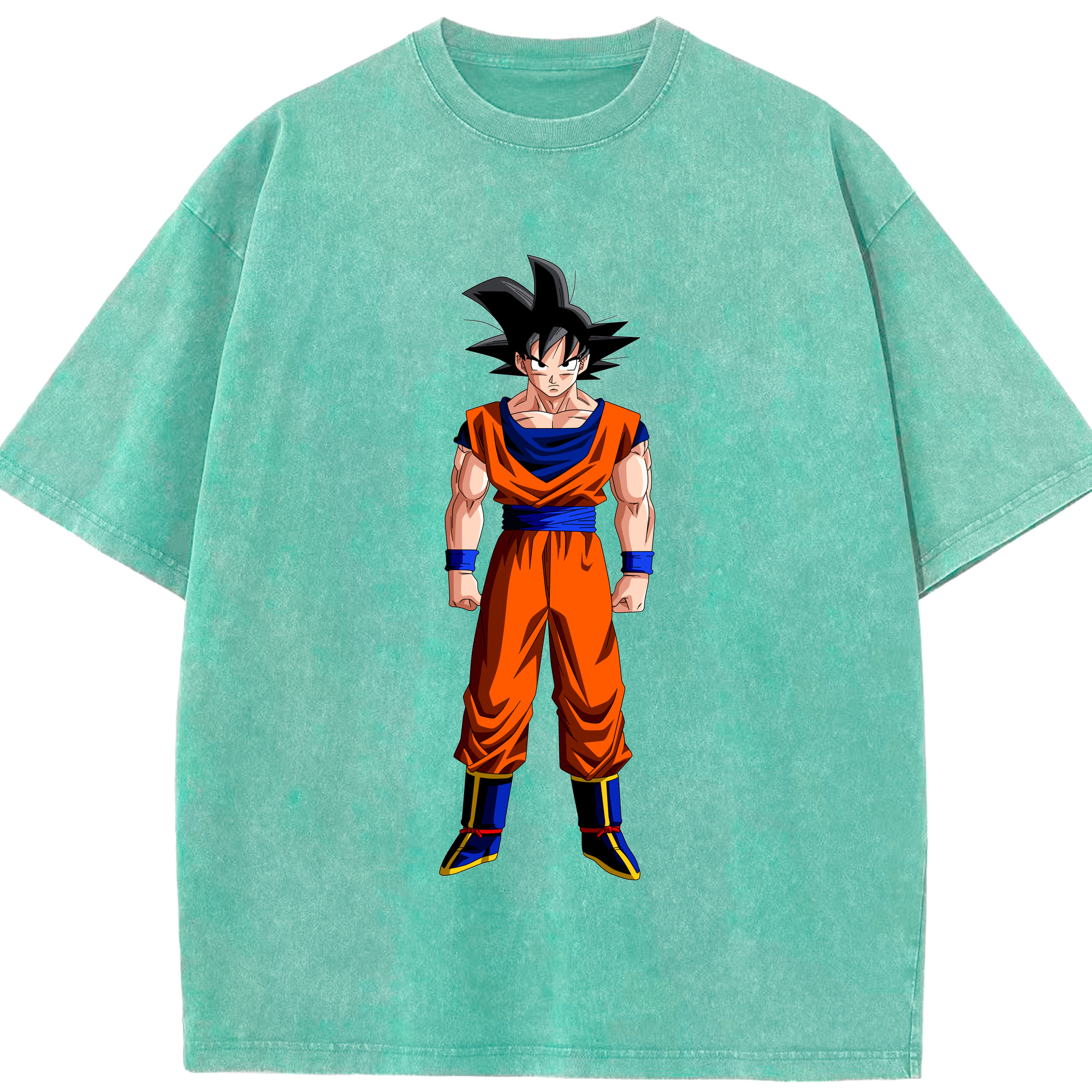 （画像用） ドラゴンボール 孫悟空（そん ごくう）Son Goku カカロット DRAGON BALL Kakarotto 綿100% ヴィンテージ風 半袖Tシャツ（フロントプリント）